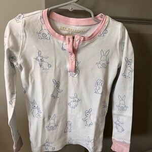 White and Pink Bunny Print Long Sleeve Shirt The Beaufort Company